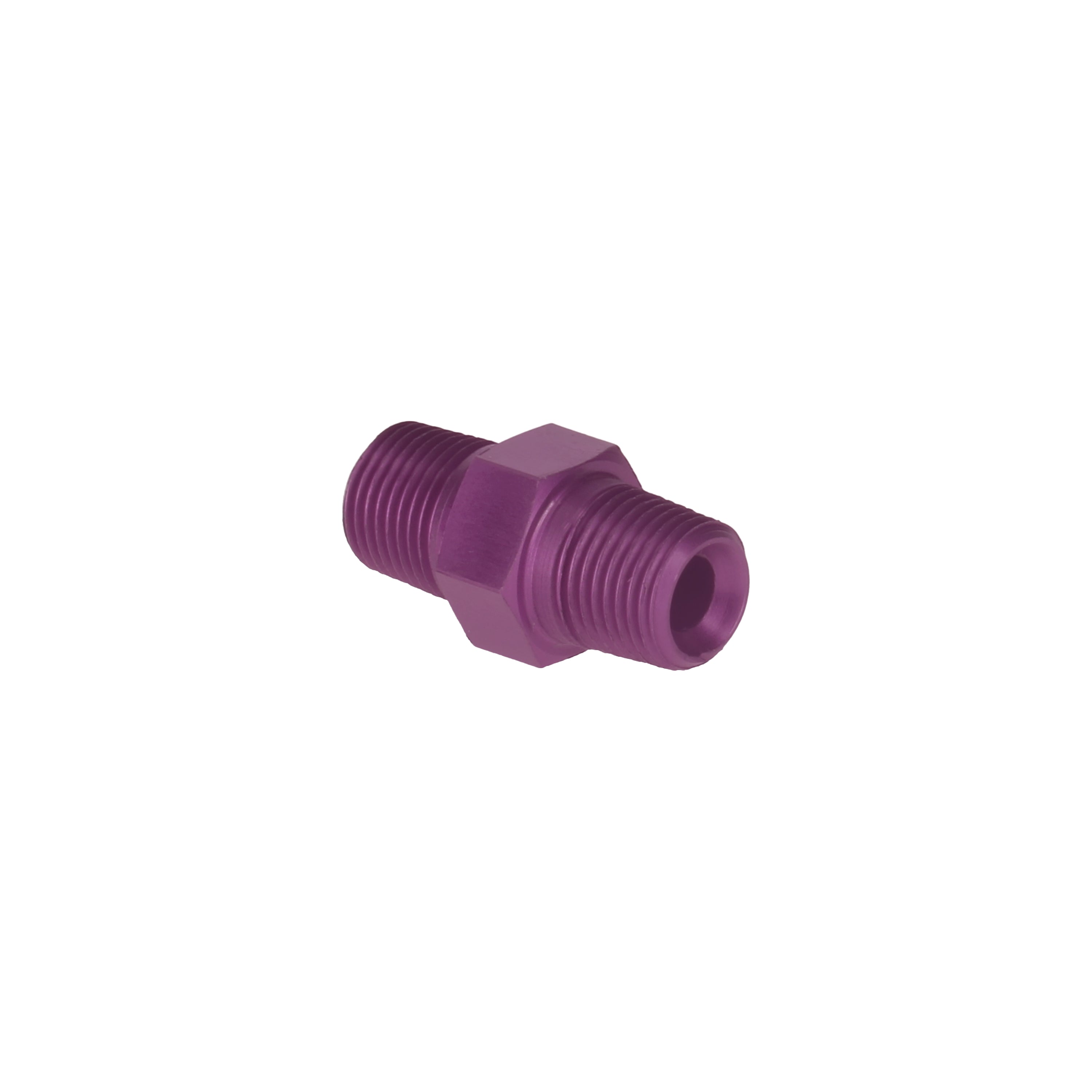 Alu 1/8 NPT to 1/8 NPT Male to Male Adapter / Coupler Union Purple